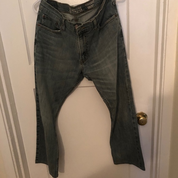 Signature Levi’s Straus -straight leg- 34 by 30 denim jeans, used - Picture 1 of 8